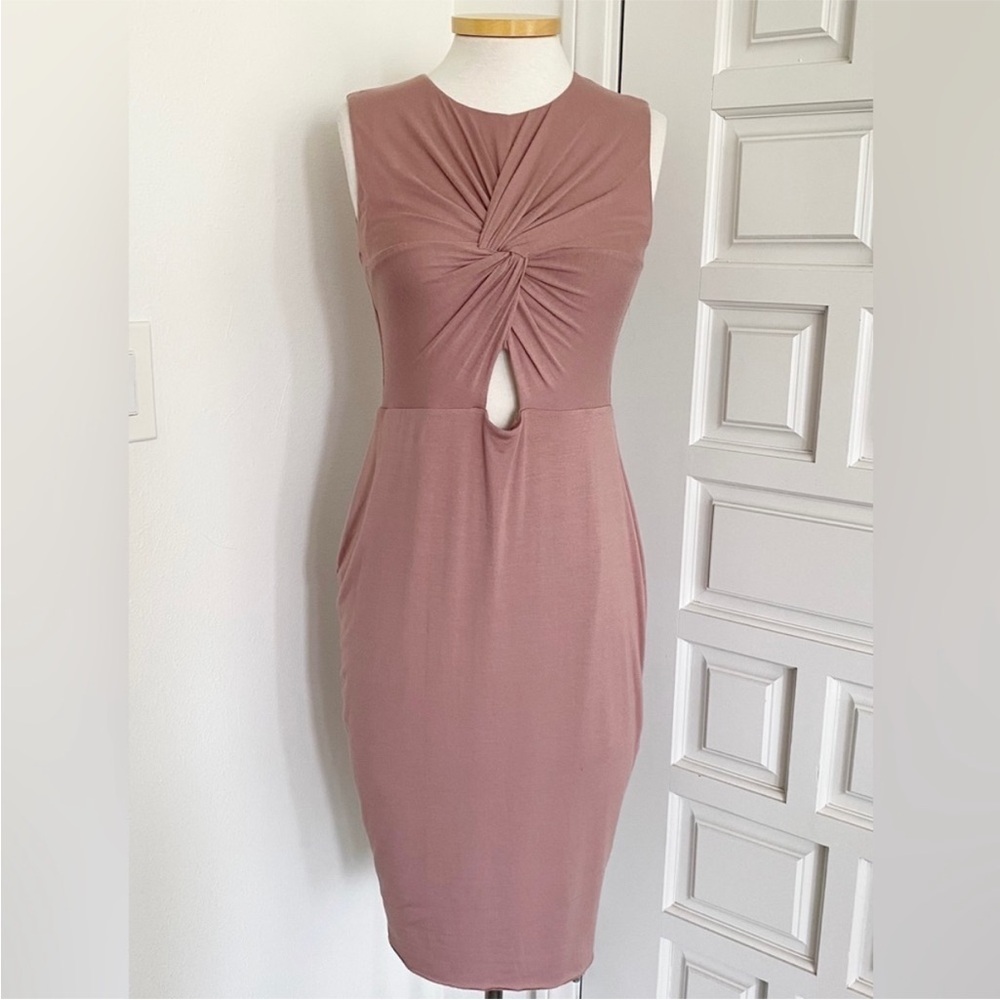 NWT Bailey 44 Mauve Rose Pink Bodycon Sheath Dress Size Large